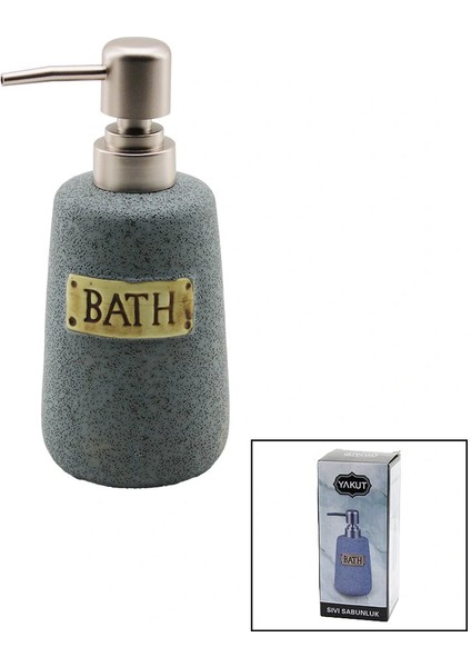 Yuvarlak Gri - Mat Desen Seramik Sıvı Sabunluk (4887)