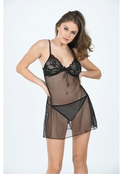 Techmrt Siyah Tül Gecelik - 645 - Beden S/m modelleri