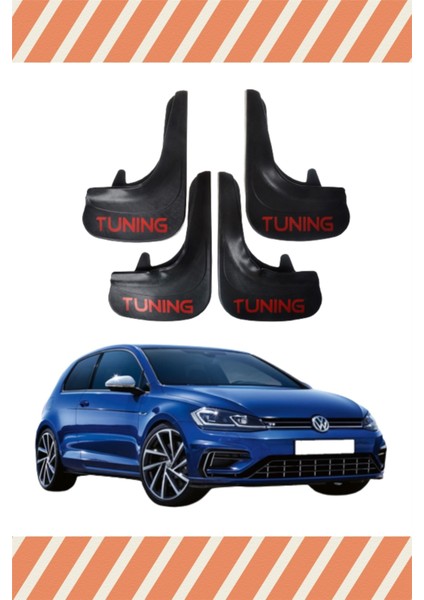 Volswagen Golf 7 Tunıng Yazılı 4'lü Tozluk Çamurluk Paçalık