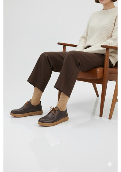 Kadın Hakiki Deri Ortopedik Lastik Bağcıklı Yumuşak Mevsinlik Günlük Ayakkabı BD25/MA2610 fiyatları