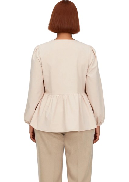 Çizgili Fiyonk Detaylı Dokuma Gömlek Kadın Fonksiyonel Dayanıklı Kaliteli Konforlu Estetik indirimleri