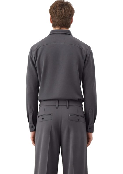 Erkek Regular Kesim Dokulu Uzun Kollu Gömlek Gündelik Şıklık ve Gün Boyu Sunar Fonksiyonel indirimleri