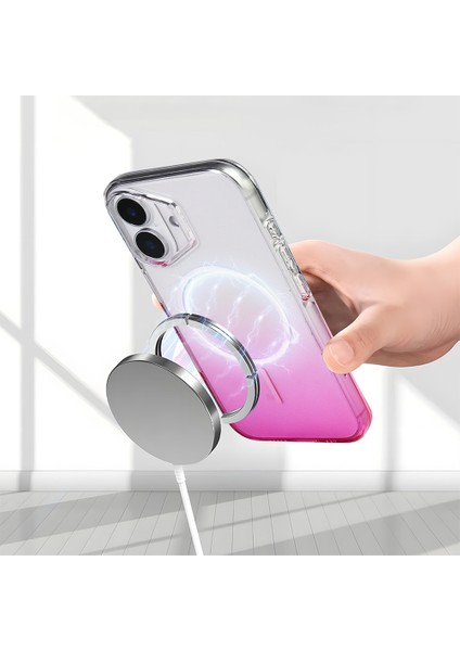 iPhone 17 Kılıf M-Safe Şarj Özellikli Zore Septik Silikon Kapak - Mor