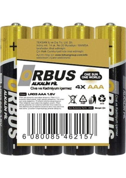 Premium Alkalin Aaa 4x Ince Pil 1.5V 1 Adet