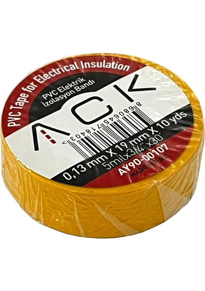 10 Adet Sarı Pvc Elektrik Izole Bant AY90-00107