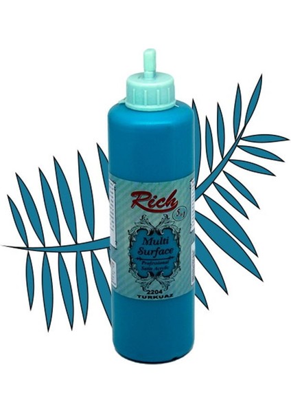 Rich Akrilik Boya Multi Surface 500 cc Turkuaz 500-2204