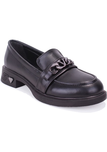 DZA07-1270302 Siyah Günlük Loafer Kadın Ayakkabı