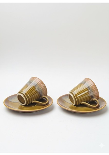 El Yapımı Seramik 2 Kişilik Kahve Fincan Takımı modelleri