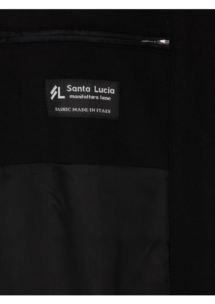 Erkek Siyah Slim Fit Yün Kaşmir Karışımlı Palto 50315262-VR046