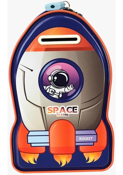 Dekoratif Uzay Aracı Kilitli Kumbara