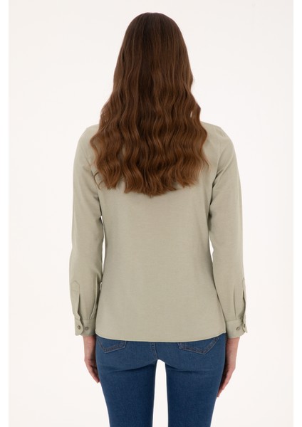 Kadın Açık Haki Gömlek Basic 50308043-VR183 indirimleri