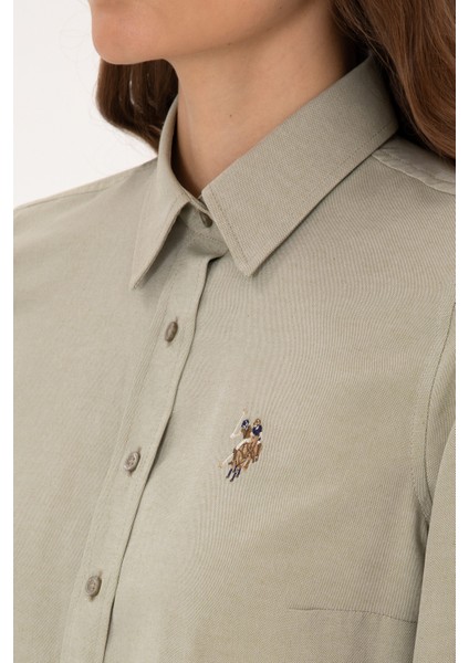 Kadın Açık Haki Gömlek Basic 50308043-VR183