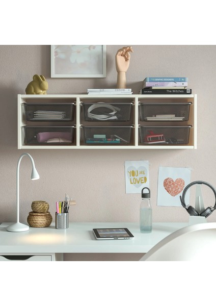 Trofast Çocuk Duvar Rafı Beyaz Gri 99 x 21 x 30 cm modelleri