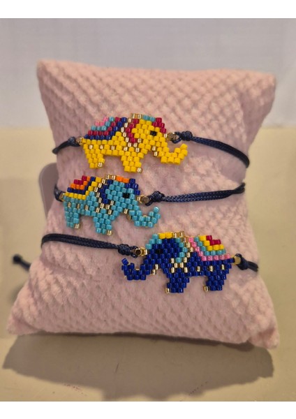 Miyuki Taşlı Fil Figürlü Bileklik