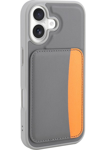 iPhone 17 Kılıf Kartlıklı Zore X-Kart Silikon Kapak - Koyu Gri