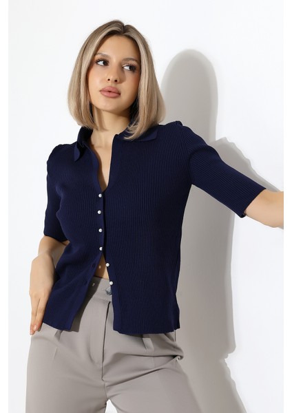 Inci Düğmeli Kısa Kol Zara Model Bluz