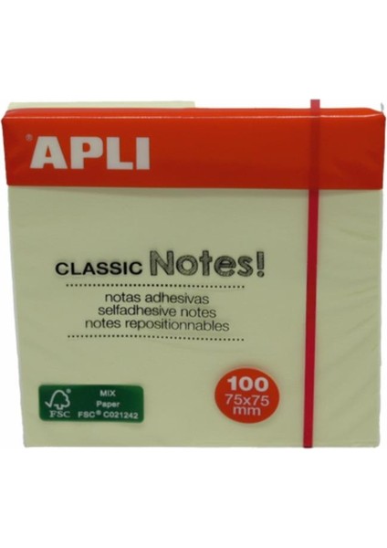 Apli Yapışkanlı Not Kağıdı Classic 100 Yp 75X75 10975 fiyatları