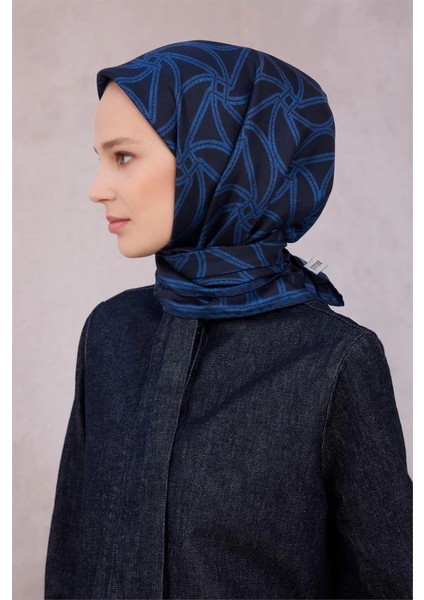 Geometrik Desen Ipek Twill Eşarp 4221D01 56
