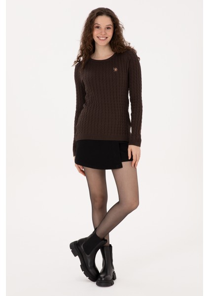 Kadın Koyu Kahverengi Kazak /triko 50307728-VR084 fırsatları