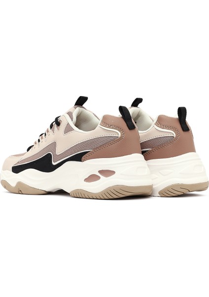 Kadın Bej Bağcıklı Kalın Tabanlı Sneaker 25AFD494314 indirimleri
