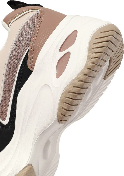 Kadın Bej Bağcıklı Kalın Tabanlı Sneaker 25AFD494314