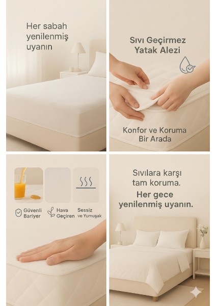 Kapitone Fitted Full Kenar Su Sıvı Geçirmez %100 Pamuk Yatak Koruyucu Alez modelleri