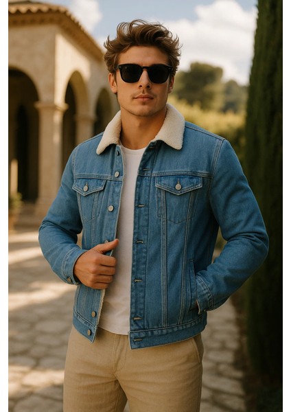 Erkek Kışlık Premium Günlük Içi Kürk A.mavi Kot Ceket fiyatları