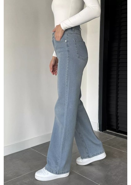 Kadın Yüksek Bel Palazzo Jean Kot Pantolon P-00019045 modelleri