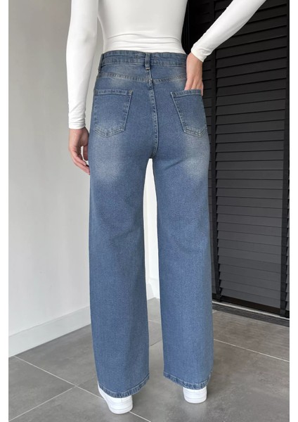 Kadın Yüksek Bel Palazzo Jean Kot Pantolon P-00019045 modelleri