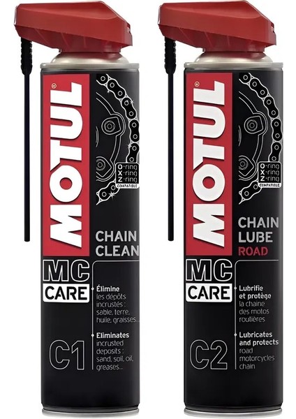 C1 Zincir Temizleme ve C2 Zincir Yağlama Spreyi Bakım Seti 2'li (400 Ml)