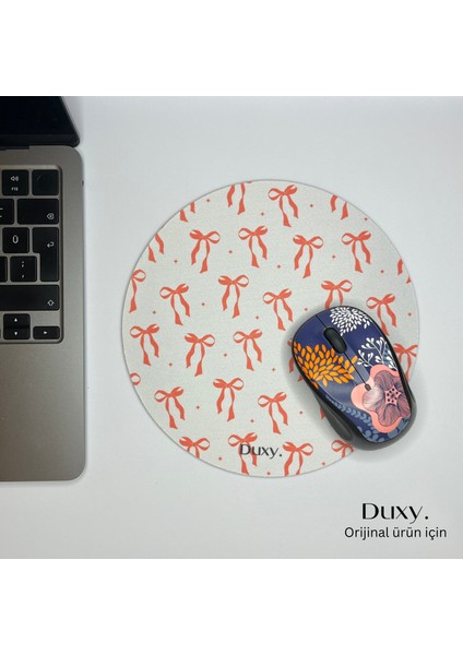 Kurdele Desenli Mouse Pad, 19 Cm, Kaymaz Taban, Ev Ofis ve Oyun Için Rahat ve Yumuşak
