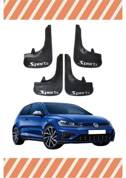 Volswagen Golf 7 Sports Yazılı 4'lü Tozluk Çamurluk Paçalık