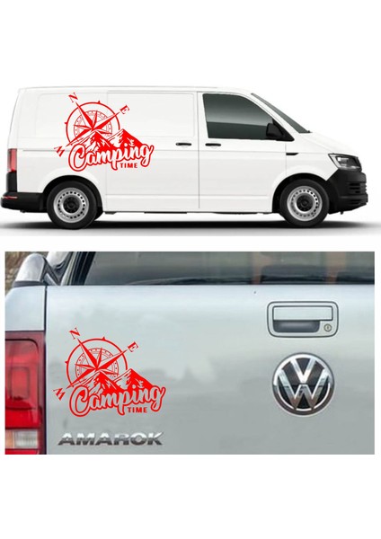 Kamp ve Pusula Sticker - 4x4 Off Road Adventure Sticker - Araba Oto Motosiklet Karavan Sticker 02166