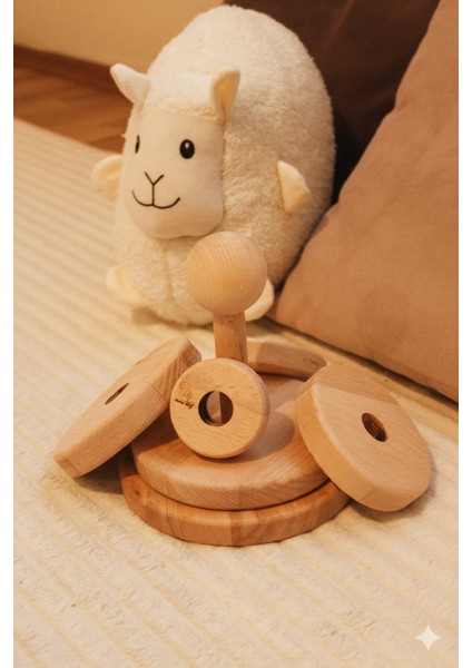 Yerli Üretim Ahşap Montessori Oyuncak – Doğal Kayın Ahşabı, Eğitici Halka Dizme Oyunu indirimleri