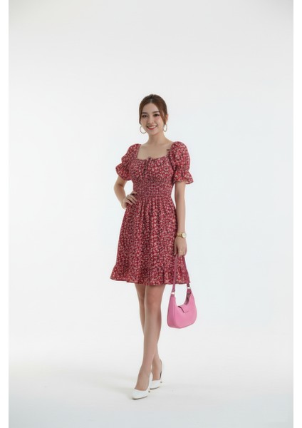 Çiçek Desenli Gipeli Elbise fiyatları