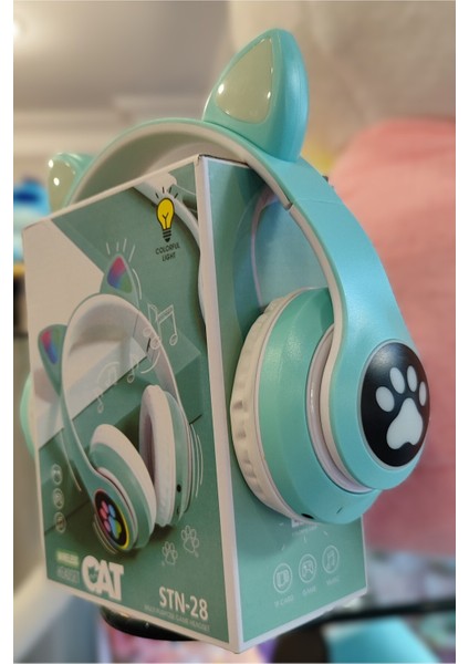 Kablosuz Kulaklık Işıklı Pati Model Yeşil AD41005