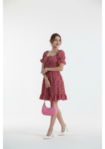 Çiçek Desenli Gipeli Elbise modelleri