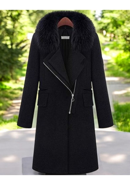 Kışlık Çıkarılabilir Kürk Yaka Kaşe Kadın Kaban fiyatları