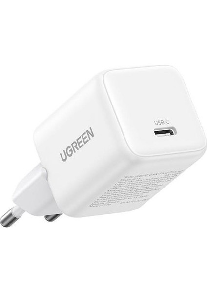 30W Gan Usb-C Tek Portlu Hızlı Şarj Cihazı - Beyaz