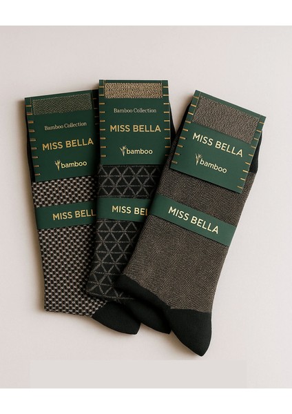 Missbella Bambu Desenli Erkek Çorap 10 ADET