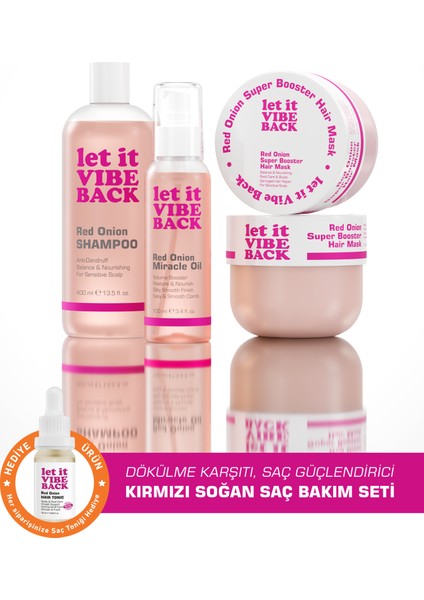 Kırmızı Soğan Özlü Dökülme Karşıtı Saç Bakım Seti 3’lü – Şampuan 400 Ml+Maske 275 Ml+Serum 100 ml