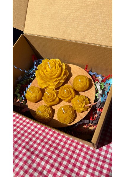 Balmumu Çiçek Seti Mum