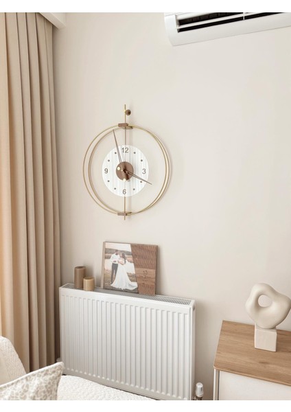 Xl Boy Rosa Gold/ceviz Premium – Çift Çemberli Lüks Büyük Sessiz Duvar Saati, 60X75 cm ✨ fiyatları