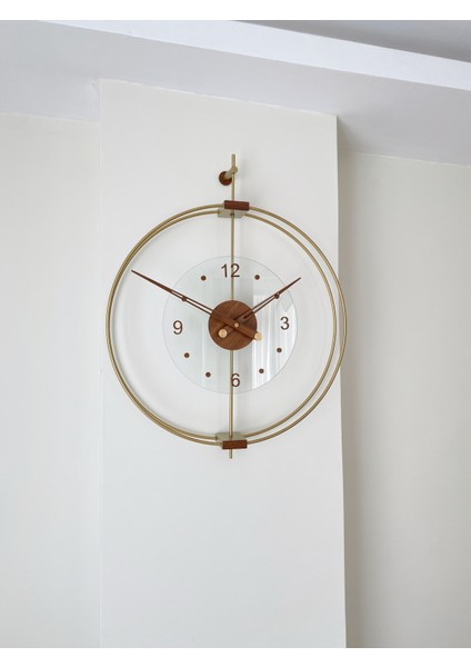 Xl Boy Rosa Gold/ceviz Premium – Çift Çemberli Lüks Büyük Sessiz Duvar Saati, 60X75 cm ✨ fırsatları