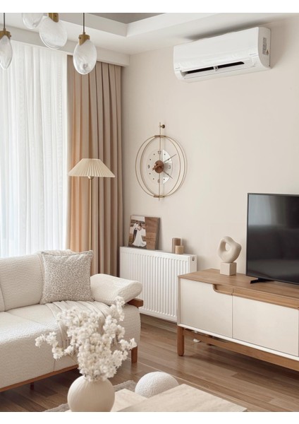 Xl Boy Rosa Gold/ceviz Premium – Çift Çemberli Lüks Büyük Sessiz Duvar Saati, 60X75 cm ✨