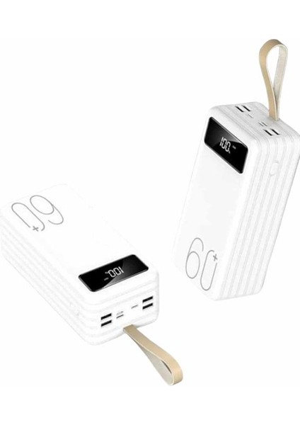 Powerbank 60.000 Mah Taşınabilir Şarj Hızlı El Fenerli Dijital Göstergeli