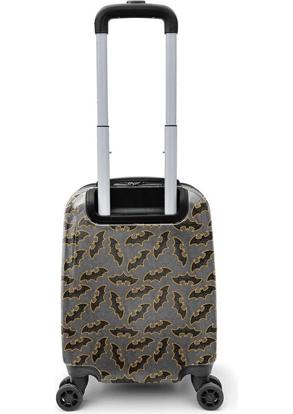Koyu Gri Hardal Yarasa Desenli Çocuk Valizi modelleri