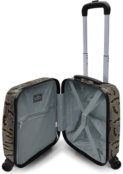 Koyu Gri Hardal Yarasa Desenli Çocuk Valizi fırsatları