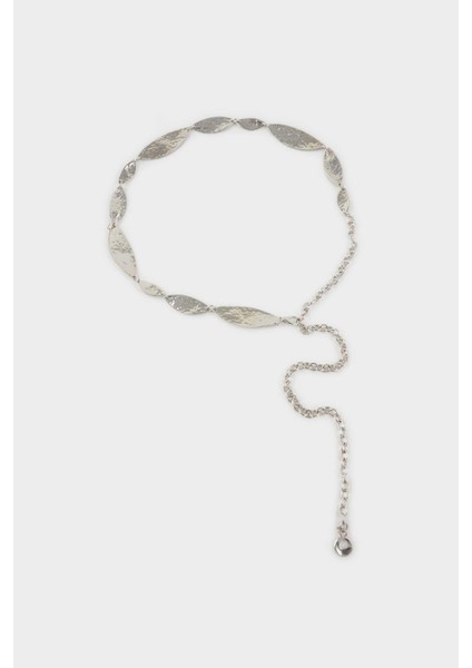 Kadın Silver Parlak Desenli Metal Kemer G3681AXNS