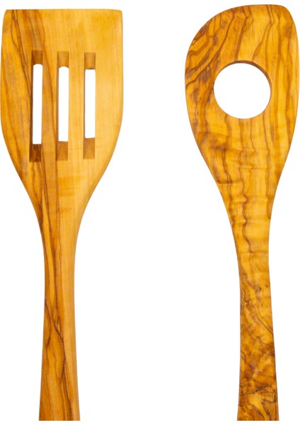 Zeytin Ağacı Ahşap 2 Parça Spatula Seti